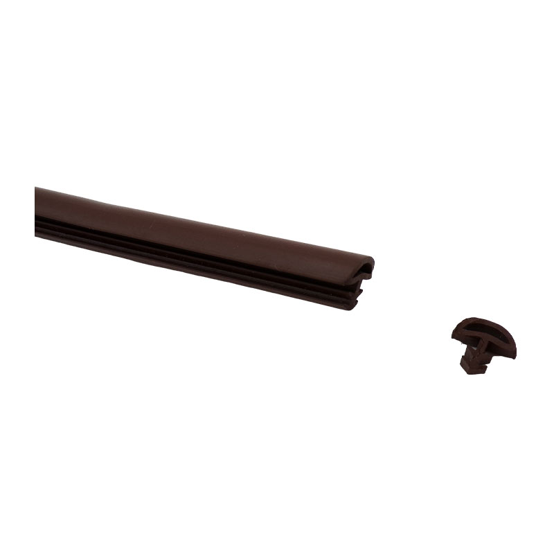 PVC SOFT DOOR SEAL HALF ROUND BROWN 10MM 100MTR