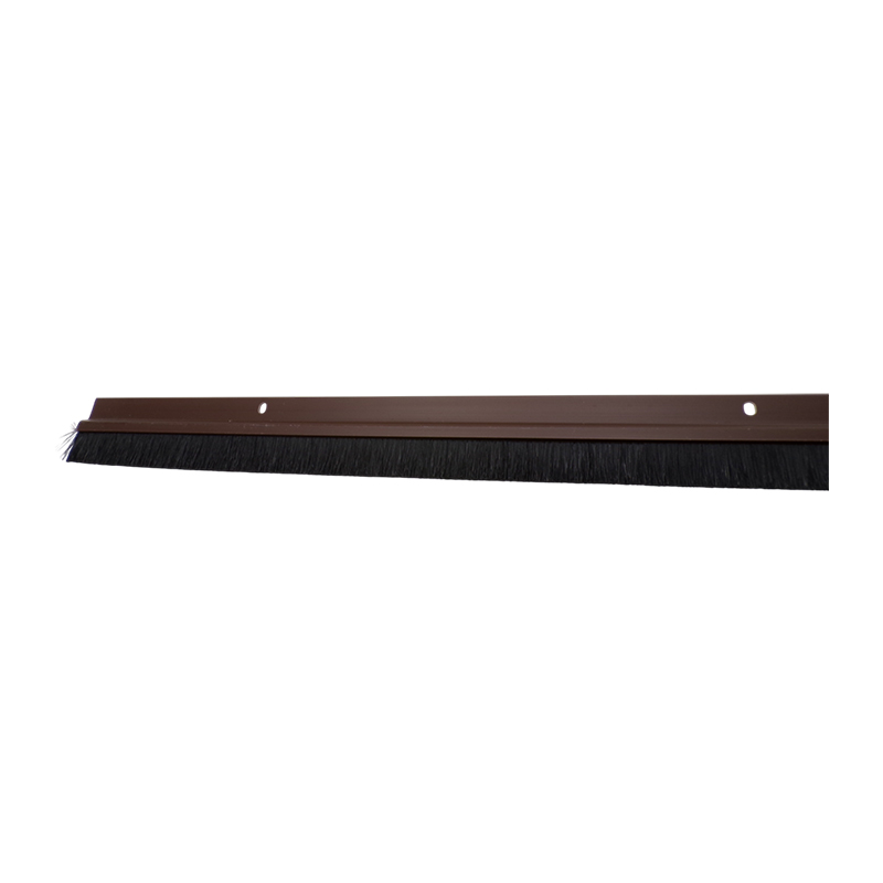 PVC DOOR BOTTOM SEAL WITH BRUSH BROWN 1MTR